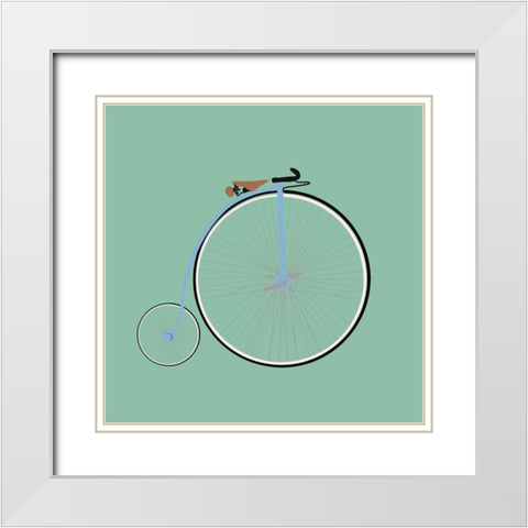 High Wheeler II White Modern Wood Framed Art Print with Double Matting by Singleton, Ashley