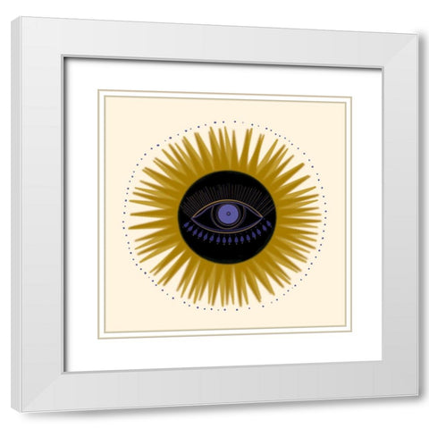 Sun Eye White Modern Wood Framed Art Print with Double Matting by Singleton, Ashley