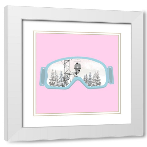 Goggles White Modern Wood Framed Art Print with Double Matting by Singleton, Ashley