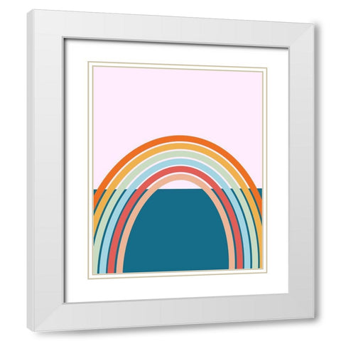 Rainbow White Modern Wood Framed Art Print with Double Matting by Singleton, Ashley