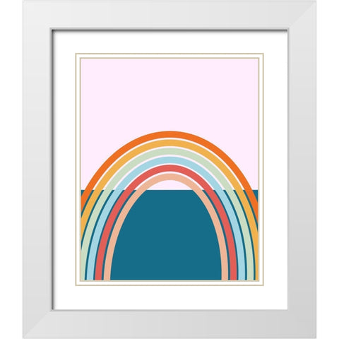 Rainbow White Modern Wood Framed Art Print with Double Matting by Singleton, Ashley