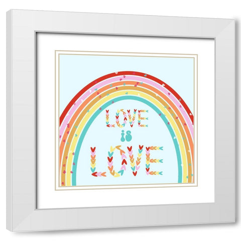 Love is Love White Modern Wood Framed Art Print with Double Matting by Singleton, Ashley