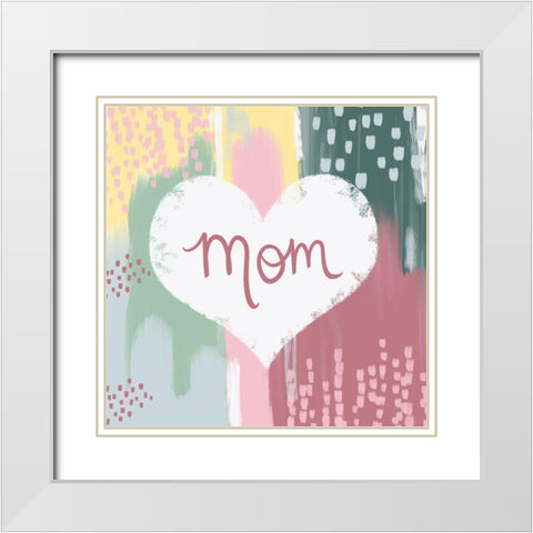 Mom White Modern Wood Framed Art Print with Double Matting by Singleton, Ashley