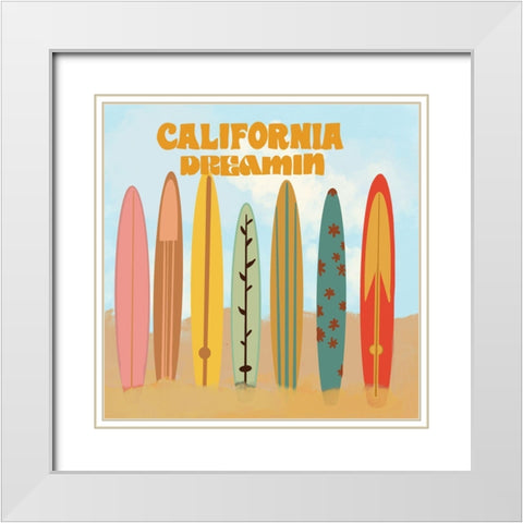 California Dreamin White Modern Wood Framed Art Print with Double Matting by Singleton, Ashley