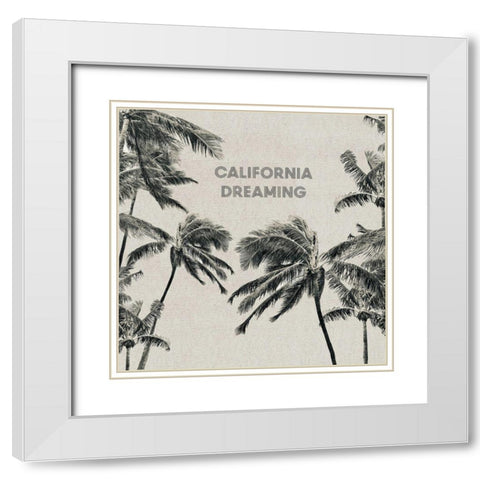 California Palm Trees White Modern Wood Framed Art Print with Double Matting by Singleton, Ashley