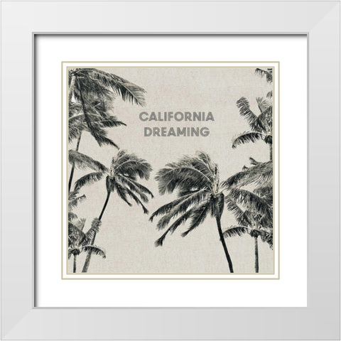 California Palm Trees White Modern Wood Framed Art Print with Double Matting by Singleton, Ashley