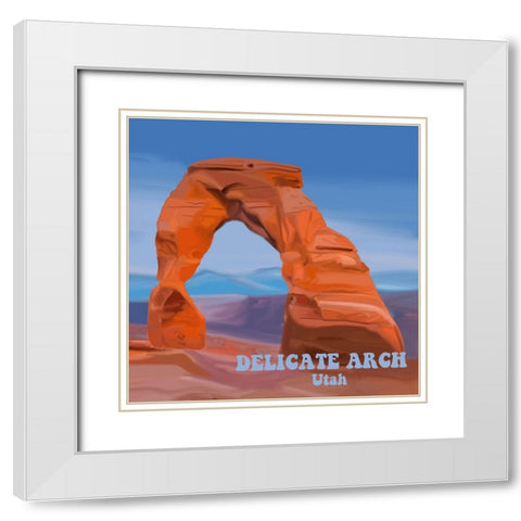 Delicate Arch White Modern Wood Framed Art Print with Double Matting by Singleton, Ashley