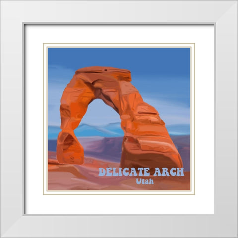 Delicate Arch White Modern Wood Framed Art Print with Double Matting by Singleton, Ashley