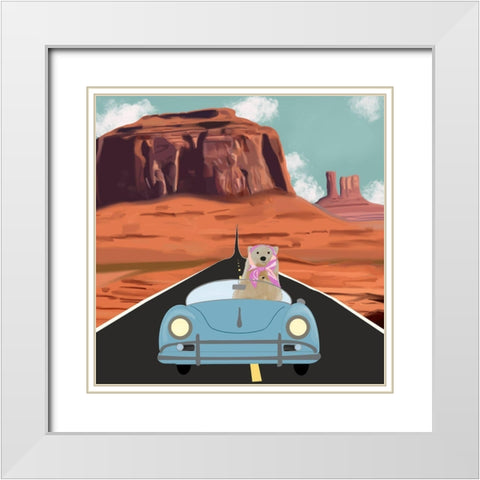 Beep Beep White Modern Wood Framed Art Print with Double Matting by Singleton, Ashley