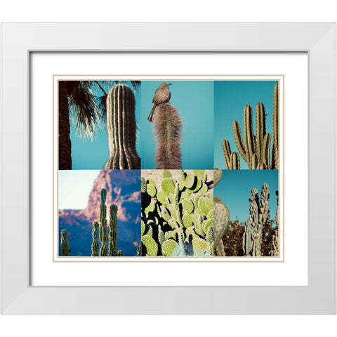 Cactus White Modern Wood Framed Art Print with Double Matting by Singleton, Ashley