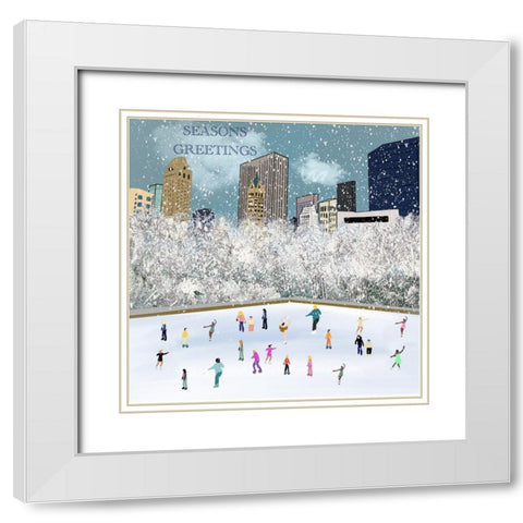 Seasons Greetings White Modern Wood Framed Art Print with Double Matting by Singleton, Ashley