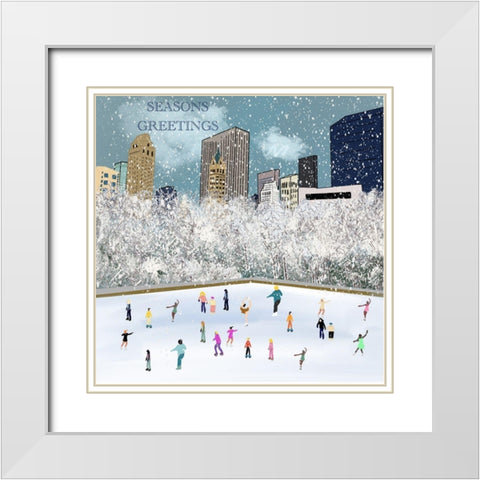 Seasons Greetings White Modern Wood Framed Art Print with Double Matting by Singleton, Ashley