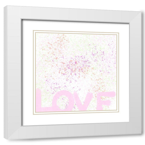 Love White Modern Wood Framed Art Print with Double Matting by Singleton, Ashley
