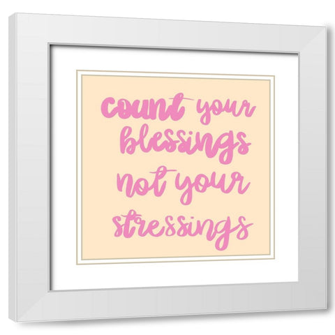 Blessings White Modern Wood Framed Art Print with Double Matting by Singleton, Ashley
