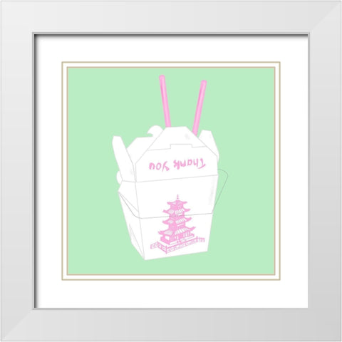 Take Out White Modern Wood Framed Art Print with Double Matting by Singleton, Ashley