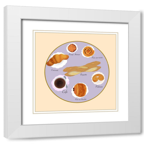 French Pastries White Modern Wood Framed Art Print with Double Matting by Singleton, Ashley