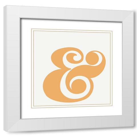 Orange Ampersand White Modern Wood Framed Art Print with Double Matting by Singleton, Ashley