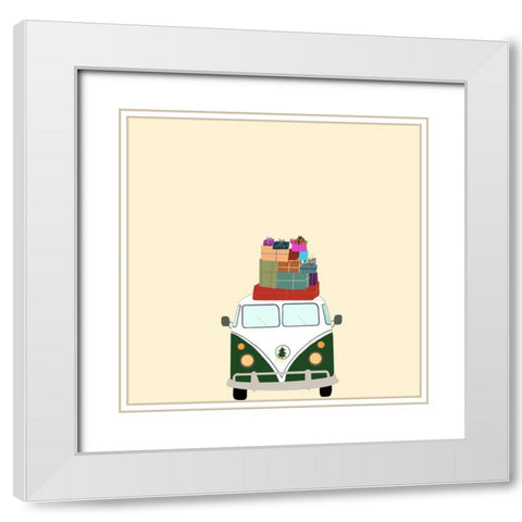 Merry Mobile White Modern Wood Framed Art Print with Double Matting by Singleton, Ashley
