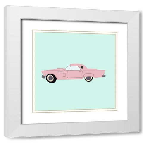 Getaway Car White Modern Wood Framed Art Print with Double Matting by Singleton, Ashley