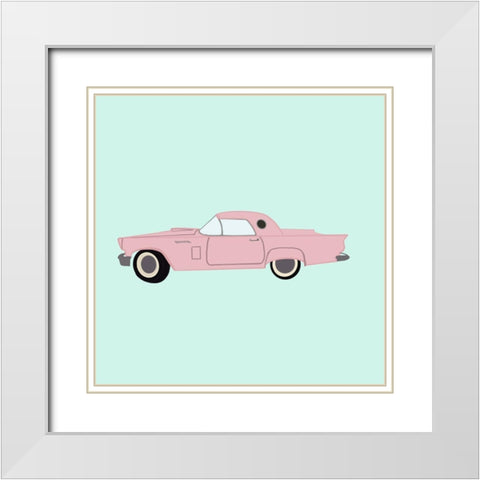 Getaway Car White Modern Wood Framed Art Print with Double Matting by Singleton, Ashley