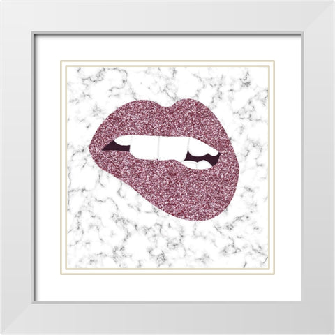 Pink Pout White Modern Wood Framed Art Print with Double Matting by Singleton, Ashley