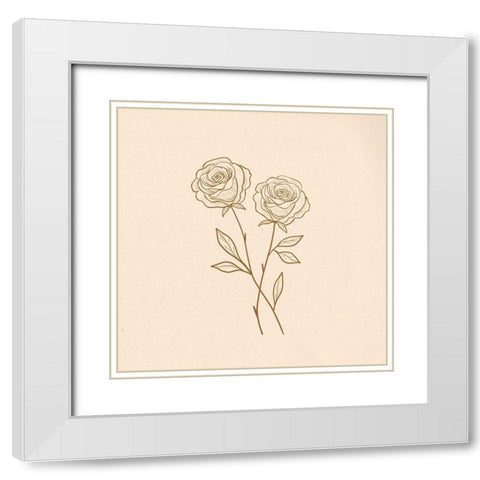 Roses White Modern Wood Framed Art Print with Double Matting by Singleton, Ashley