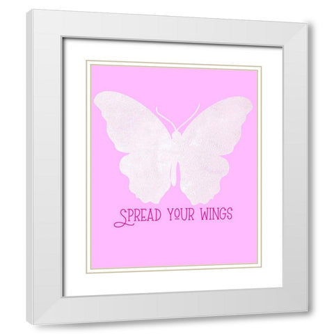 Bright Butterfly IV White Modern Wood Framed Art Print with Double Matting by Singleton, Ashley