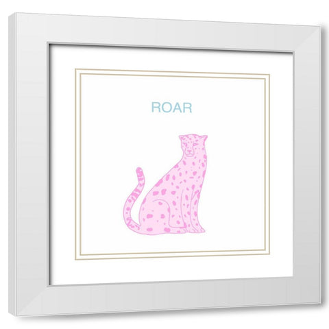 Roar White Modern Wood Framed Art Print with Double Matting by Singleton, Ashley