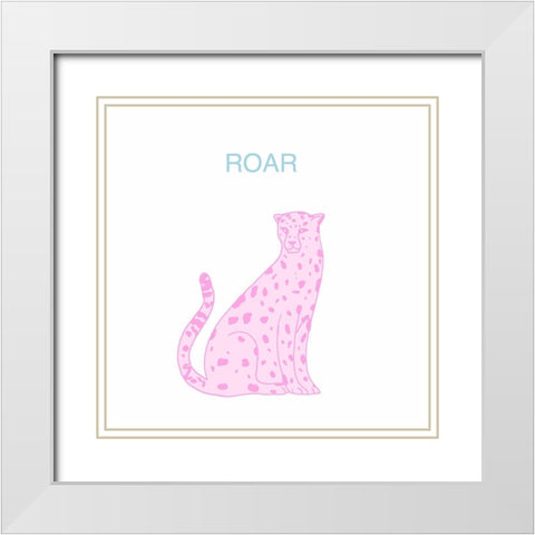 Roar White Modern Wood Framed Art Print with Double Matting by Singleton, Ashley