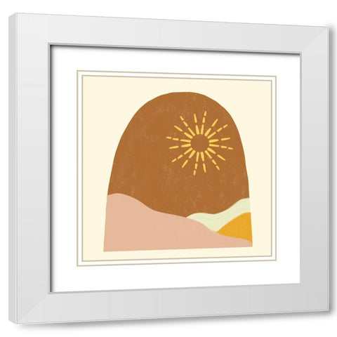 Sun and Sand White Modern Wood Framed Art Print with Double Matting by Singleton, Ashley
