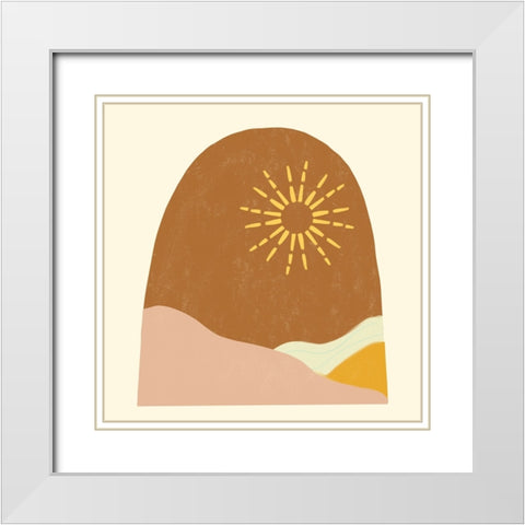 Sun and Sand White Modern Wood Framed Art Print with Double Matting by Singleton, Ashley