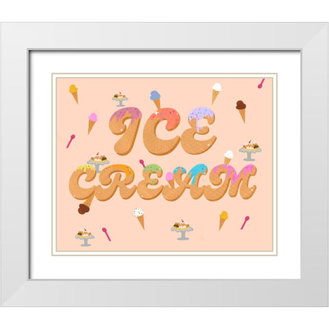 Ice Cream White Modern Wood Framed Art Print with Double Matting by Singleton, Ashley
