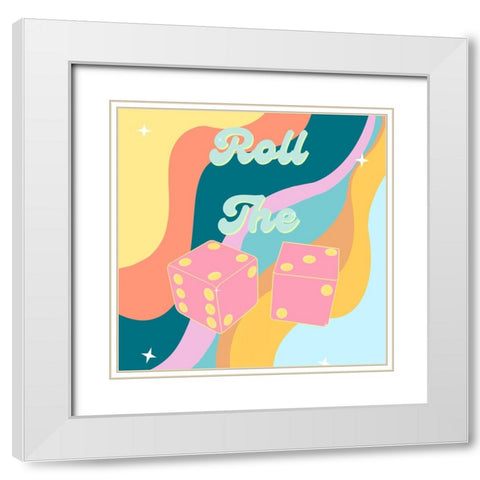 Roll the Dice White Modern Wood Framed Art Print with Double Matting by Singleton, Ashley