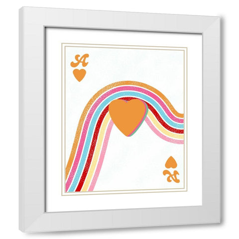 Retro Ace White Modern Wood Framed Art Print with Double Matting by Singleton, Ashley