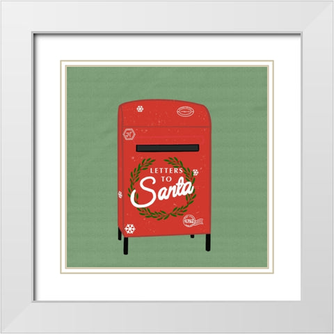 Christmas Mailbox White Modern Wood Framed Art Print with Double Matting by Singleton, Ashley