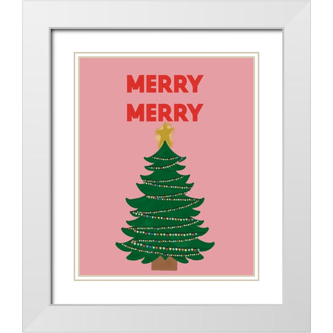 Merry Merry White Modern Wood Framed Art Print with Double Matting by Singleton, Ashley