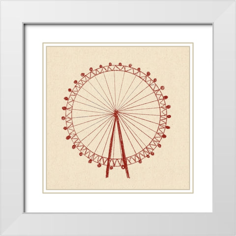 London Eye White Modern Wood Framed Art Print with Double Matting by Singleton, Ashley