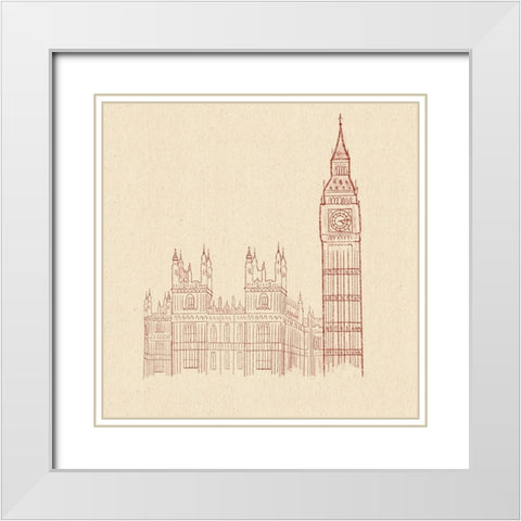 Big Ben White Modern Wood Framed Art Print with Double Matting by Singleton, Ashley