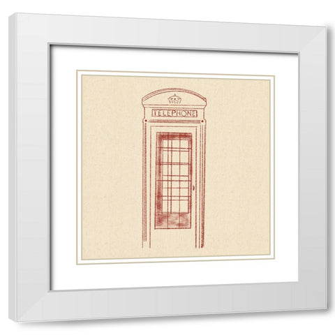 Phone Booth White Modern Wood Framed Art Print with Double Matting by Singleton, Ashley
