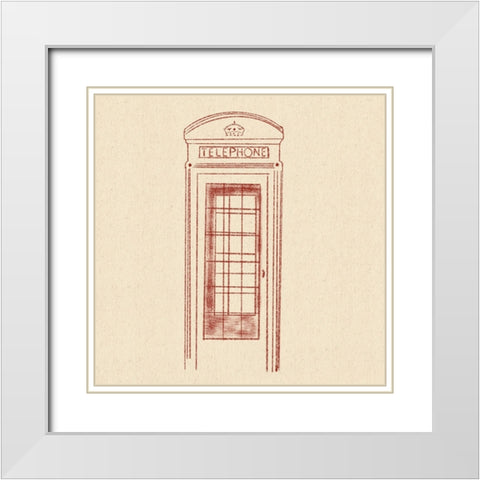 Phone Booth White Modern Wood Framed Art Print with Double Matting by Singleton, Ashley