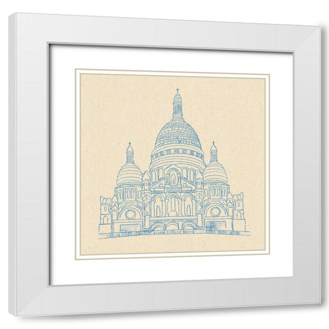 Sacre-Coeur White Modern Wood Framed Art Print with Double Matting by Singleton, Ashley