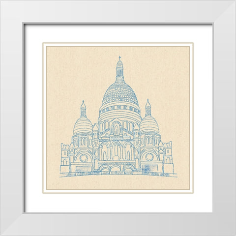 Sacre-Coeur White Modern Wood Framed Art Print with Double Matting by Singleton, Ashley