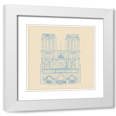 Notre Dame White Modern Wood Framed Art Print with Double Matting by Singleton, Ashley