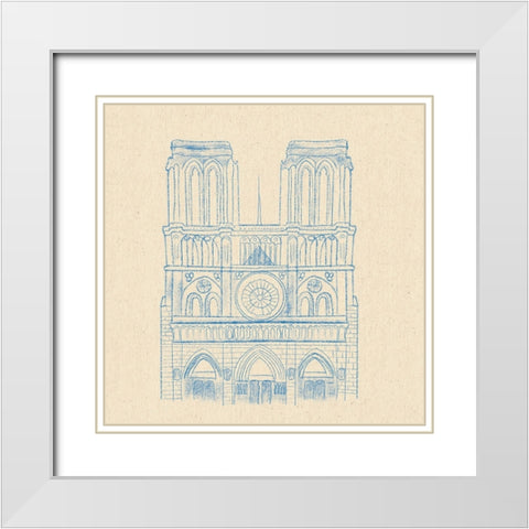Notre Dame White Modern Wood Framed Art Print with Double Matting by Singleton, Ashley