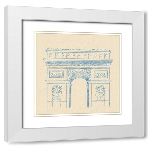 Arc de Triomphe White Modern Wood Framed Art Print with Double Matting by Singleton, Ashley