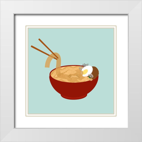 Pho White Modern Wood Framed Art Print with Double Matting by Singleton, Ashley