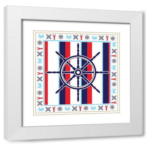 Ahoy XIII White Modern Wood Framed Art Print with Double Matting by ND Art and Design