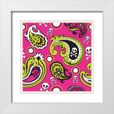 Angst Magenta III White Modern Wood Framed Art Print with Double Matting by ND Art and Design