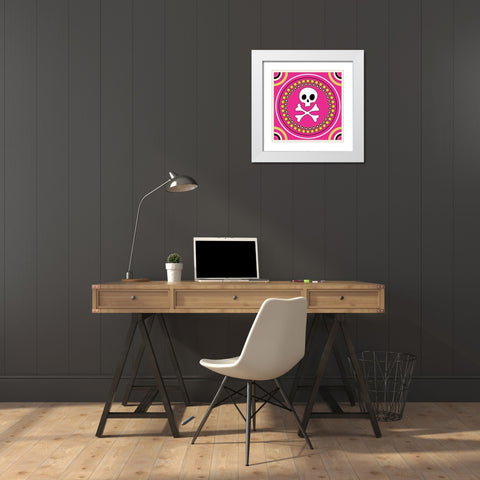 Angst Magenta V White Modern Wood Framed Art Print with Double Matting by ND Art and Design