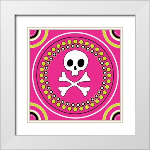 Angst Magenta V White Modern Wood Framed Art Print with Double Matting by ND Art and Design